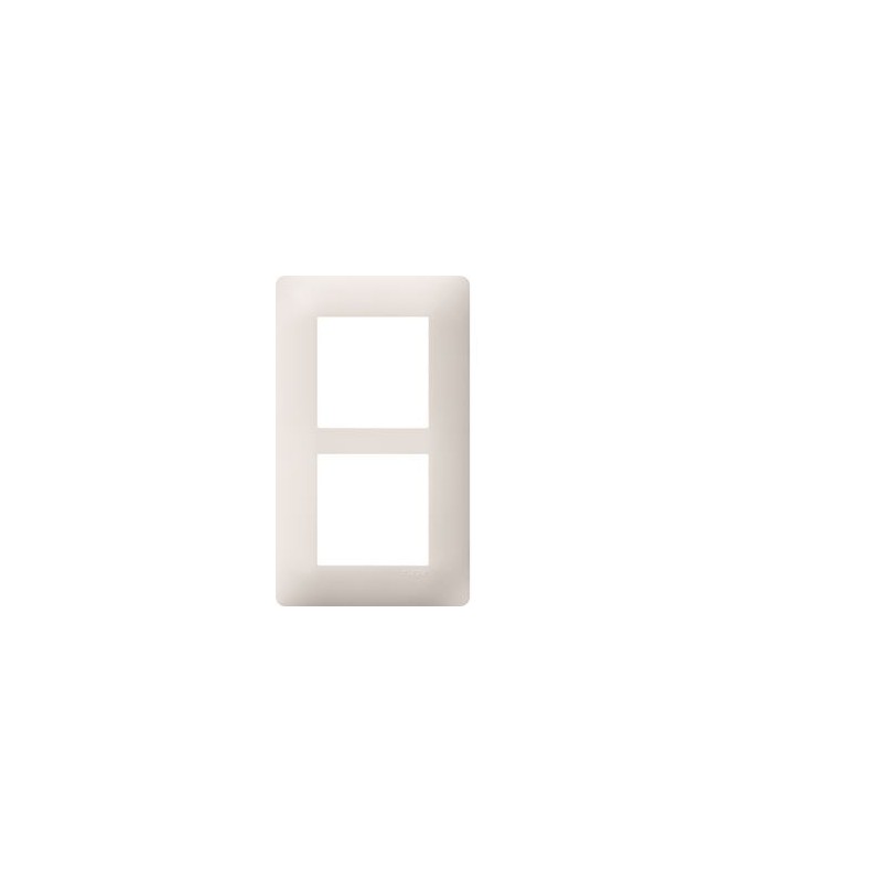 Plaque Double 2 Postes Hager WE406 Essensya - Entraxe 57 Mm Vertical - Neuf Pour Installation électrique