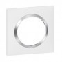 Plaque carree dooxie 1 poste finition blanc avec bague effet chrome - 600841 - Legrand | GENMA