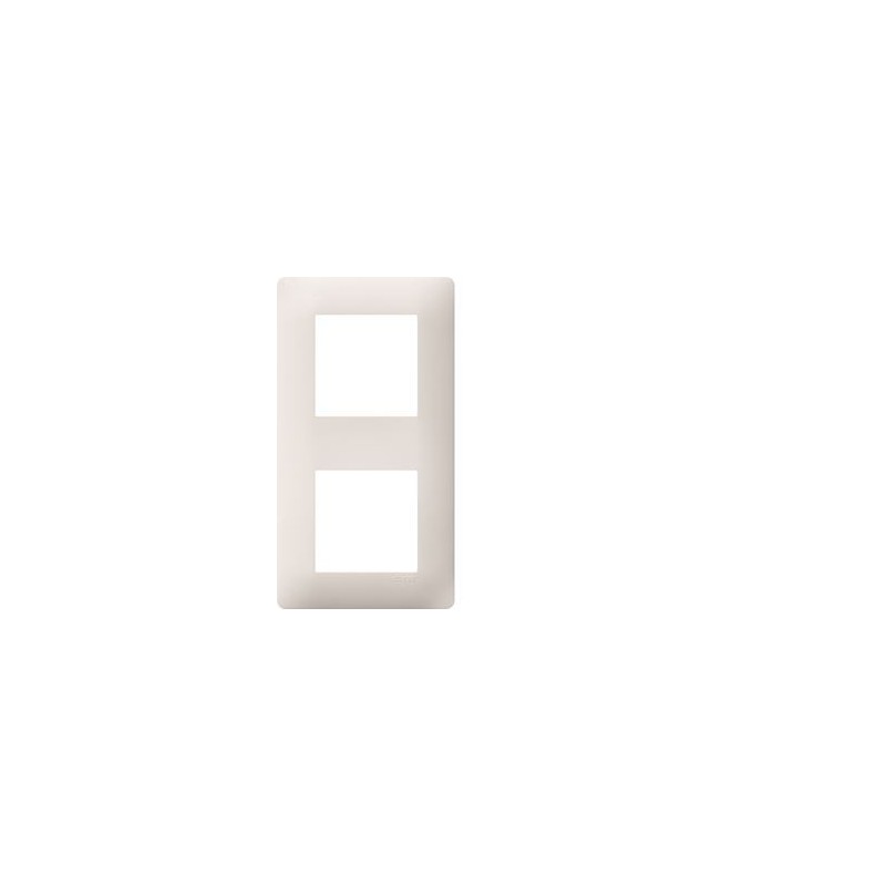 Plaque Encastrée Hager Essensya - 2 Postes Horizontal Blanc