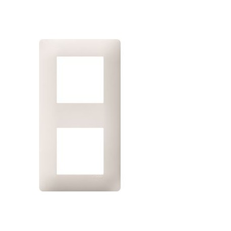 Essensya Plaque 2 postes reversible entraxe 71mm Blanc - WE402 - Hager | GENMA