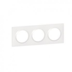 Plaque carree dooxie 3 postes finition Blanc - 600803 - Legrand | GENMA
