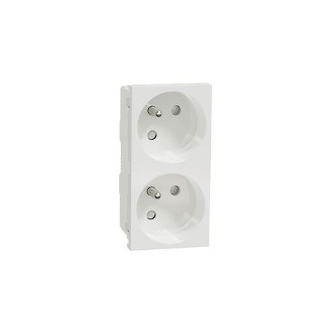 Unica - prise double 2P+T - FR - 45 - goul - connex rapide - Blanc - meca seul - NU306918T - Schneider Electric | GENMA