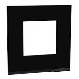 Unica Pure - plaque de finition - Gomme noire lisere Anthracite - 1 poste - NU600282 - Schneider Electric | GENMA