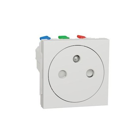 Unica - prise 2P+T - FR - 90 - affleurant - raccord rapide - Blanc - meca seul - NU305218 - Schneider Electric | GENMA