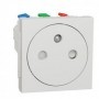 Unica - prise 2P+T - FR - 90 - affleurant - raccord rapide - Blanc - meca seul - NU305218 - Schneider Electric | GENMA