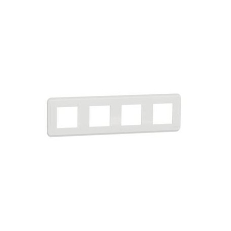 Unica Pro - plaque de finition - Blanc - 4 postes - NU400818 - Schneider Electric | GENMA