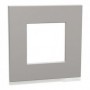 Unica Pure - plaque de finition - Aluminium lisere Blanc - 1 poste - NU600280 - Schneider Electric | GENMA