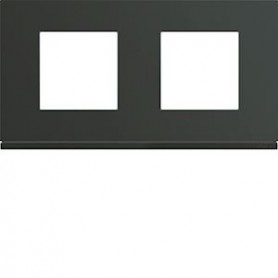 Plaque gallery plastique peint 2 postes horizontale 71mm anthracite - WXP1012 - Hager | GENMA
