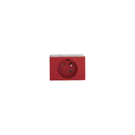 Prise TerCia 2 poles + terre simple detrompee special goulotte rouge - B45011 - Iboco | GENMA