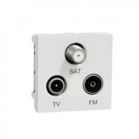 Unica - prise TV + FM + SAT - 2 mod - Blanc - meca seul - NU345018 - Schneider Electric | GENMA