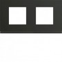 Plaque gallery plastique peint 2 postes horizontale 71mm night - WXP0212 - Hager | GENMA