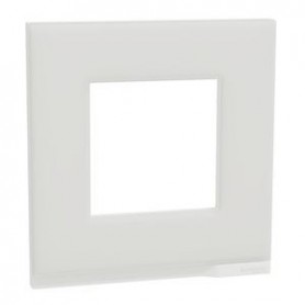 Unica Pure - plaque de finition - Givre blanc lisere Blanc - 1 poste - NU600285 - Schneider Electric | GENMA