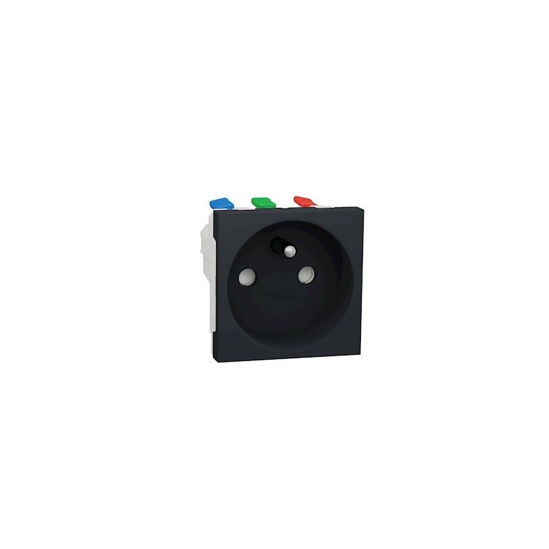 SCHNEIDER ELECTRIC - Unica - prise 2p+t - fr - 90° - affleurant - raccord rapide - blanc - méca