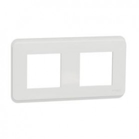 Unica Pro - plaque de finition - Blanc - 2 postes - NU400418 - Schneider Electric | GENMA