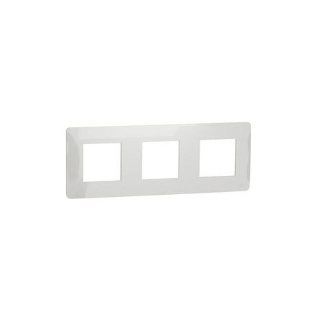 Unica Studio - plaque de finition - Blanc - 3 postes - NU200618 - Schneider Electric | GENMA