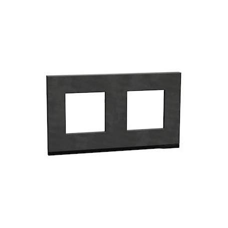 Unica Pure - plaque de finition - Ardoise lisere Anthracite - 2 postes - NU600487 - Schneider Electric | GENMA