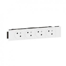 Prise 4x2P+T Surface Mosaic Soluclip goulotte clippage direct 8 modules - blanc - 077104L - Legrand | GENMA