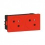 Prise 2x2P+T Surface Mosaic Link a raccordement lateral 4 modules - rouge - 077172L - Legrand | GENMA