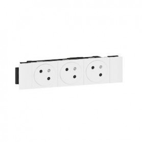 Prise 3x2P+T Surface Mosaic Soluclip goulotte clippage direct 6 modules - blanc - 077103L - Legrand | GENMA