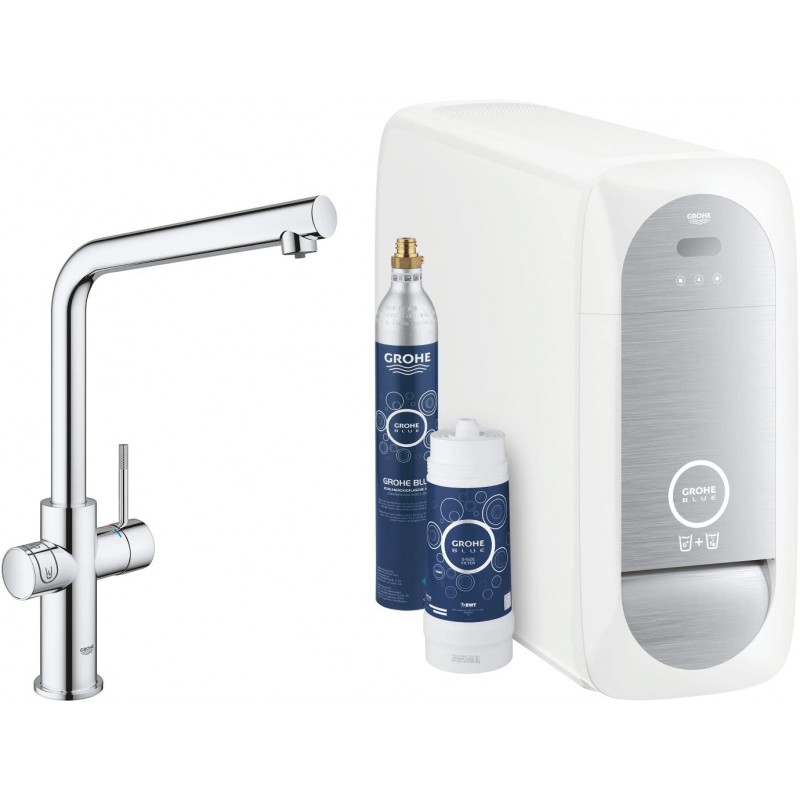 Grohe Blue Home - Mitigeur d’évier avec unité réfrigérante et filtr...