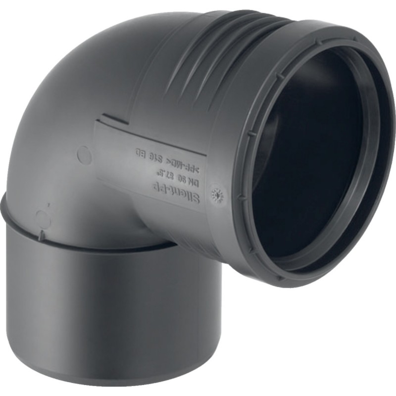 Geberit Silent-PP Coude 45° DN 90 Avec Manchon – Pour évacuation Eaux Usées, Raccord Silencieux
