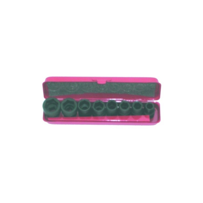 JEU DE 8 DOUILLES A CHOCS 1/4'' DE 6 A 13 MM - 19120 - PTS | GENMA