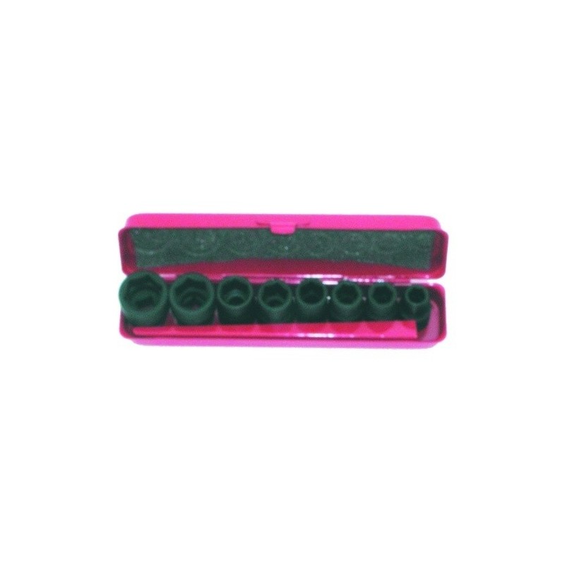 JEU DE 8 DOUILLES A CHOCS 3/8'' DE 8 A 19 MM - 19130 - PTS | GENMA