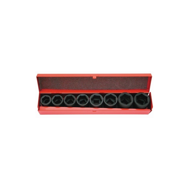COFFRET DE 8 DOUILLES CHOCS 3/4'' DE 24 A 36 MM - 19160 - PTS | GENMA