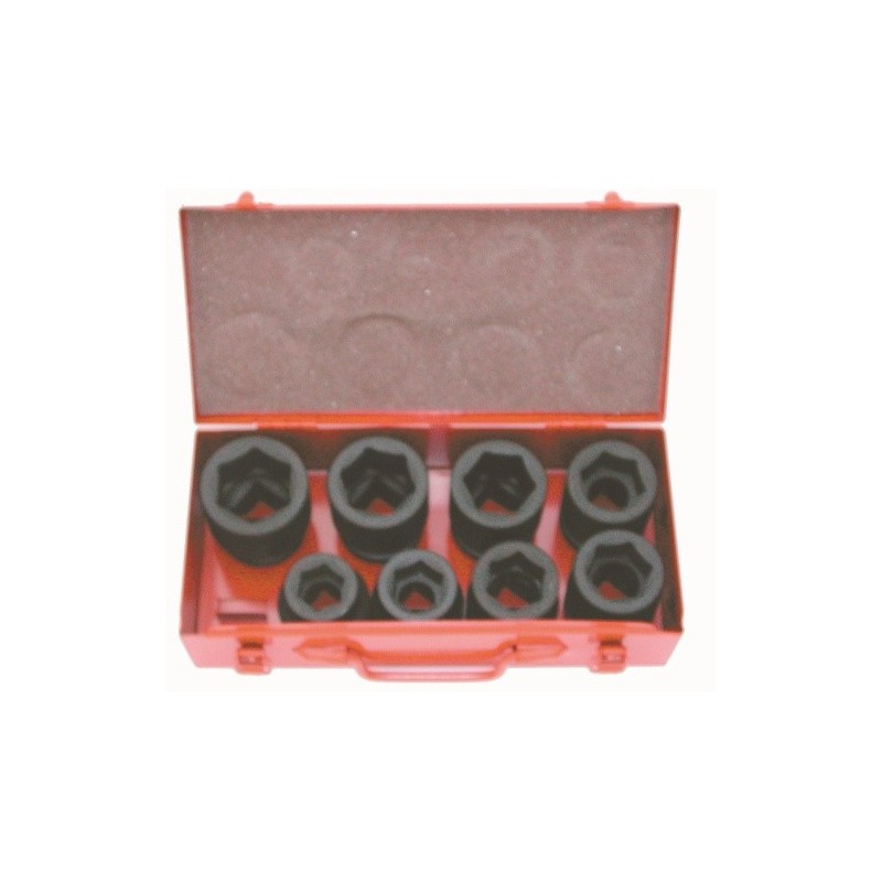 COFFRET DE 8 DOUILLES CHOCS 1'' DE 24 A 41 MM - 19170 - PTS | GENMA
