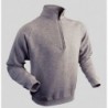 SWEAT COL ZIPPE EMBALLE GRIS