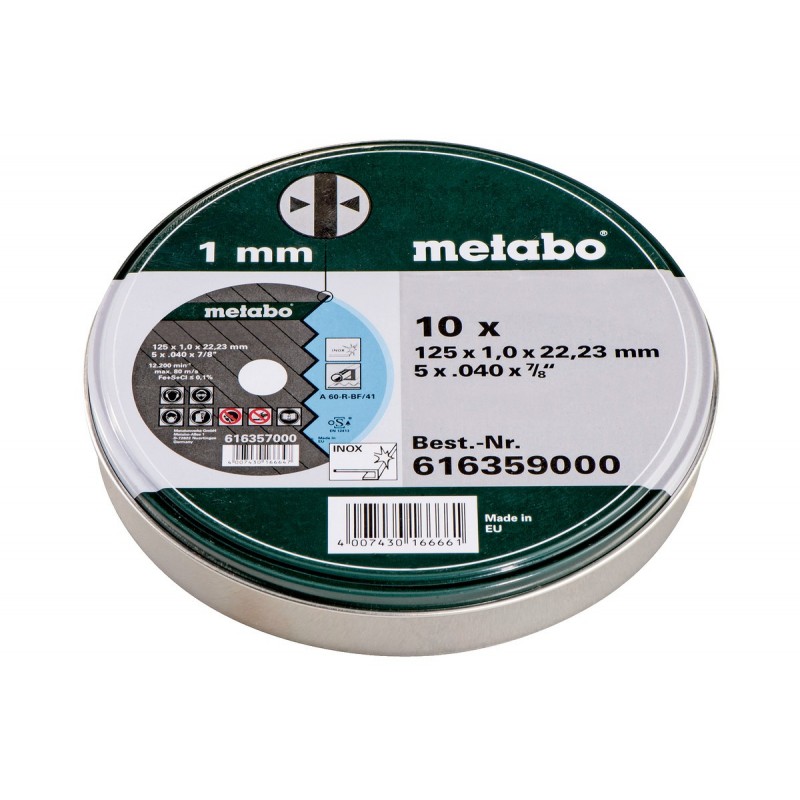 10 MEULES DE TRONÇONNAGE « SP » 125 X 1,0 X 22,23 INOX, TF 41 - 616...