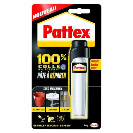 PATTEX Colle Pâte Epoxy 100% Pâte à Réparer 64g 1875862 | GENMA