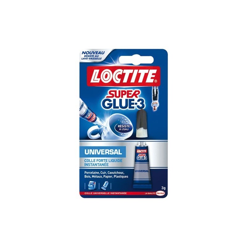 LOCTITE Colles Cyanoacrylates SUPERGLUE3 Liquide Universal Tube 3g...