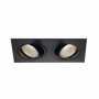 KIT NEW TRIA 2 LED CARRE noir 2x6W 3000K 38° alim&clips ressorts inclus