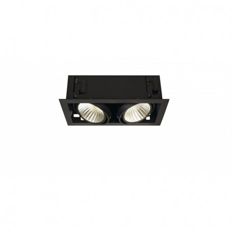 KIT KADUX 2 LED XL encastré carré, noir, 2x24W 3000K 30°, alim incluse